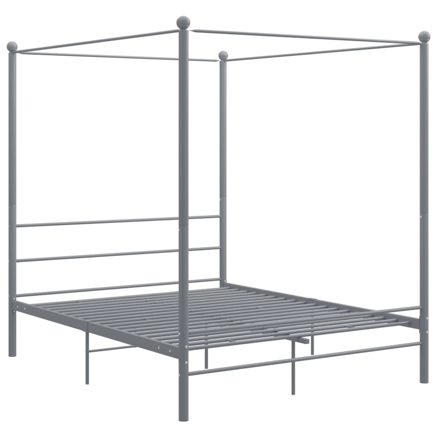 Himmelbett Grau Metall 160x200 Cm günstig online kaufen