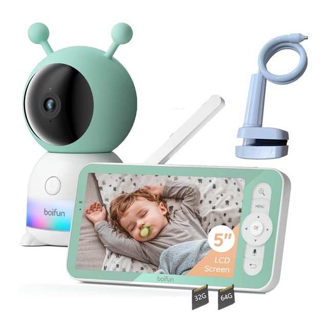 Boifun Babyphone 5 Zoll Babyphone mit Kamera App mit Halterung mit 32&64G K günstig online kaufen