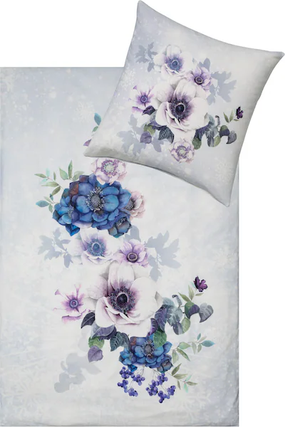 Estella Kuschelflanell Bettwäsche Snowflower schnee günstig online kaufen