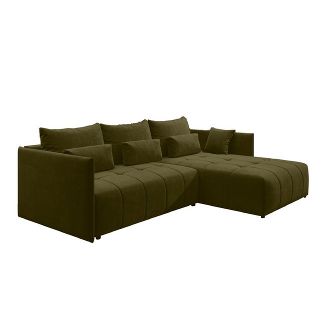 Furnix Ecksofa YAHO bequeme Couch ausziehbar mit Bettkasten Kissen Schlafso günstig online kaufen