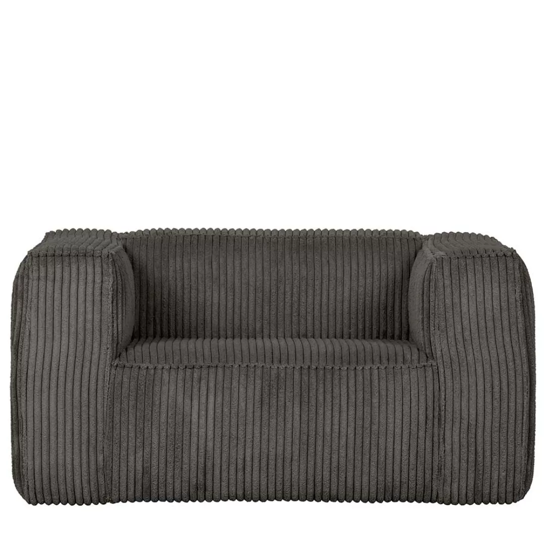 Moderner Wohnzimmer Sessel aus Cordstoff Dunkelgrau günstig online kaufen
