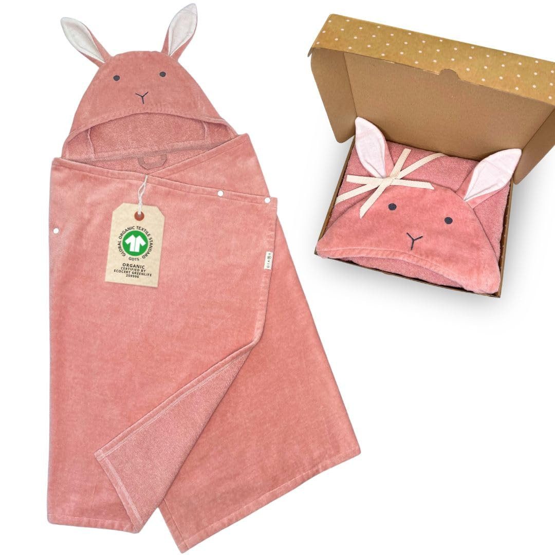 DIKOS Kapuzenhandtuch Badeponcho Baby Kinder Taupe/Altrosa, günstig online kaufen