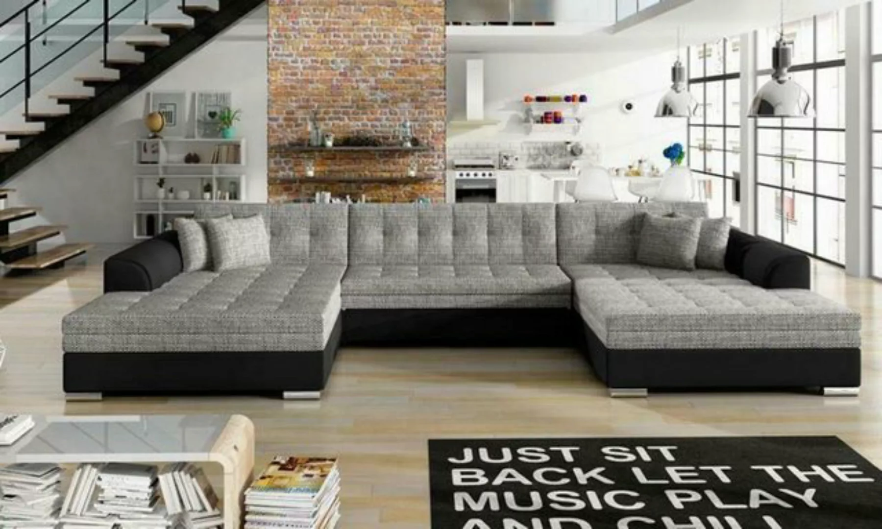 JVmoebel Ecksofa, Klassisch Design Ecksofa Vento Bettfunktion Couch Leder P günstig online kaufen