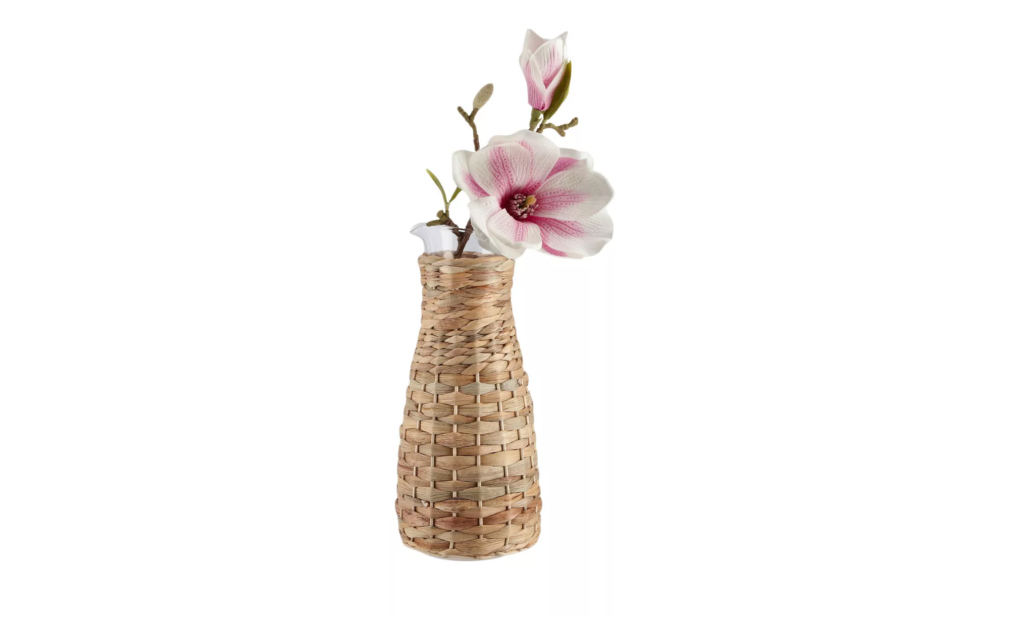 Vase ¦ braun ¦ Rattan, Glas  ¦ Maße (cm): H: 26,3  Ø: 12 Accessoires > Vase günstig online kaufen