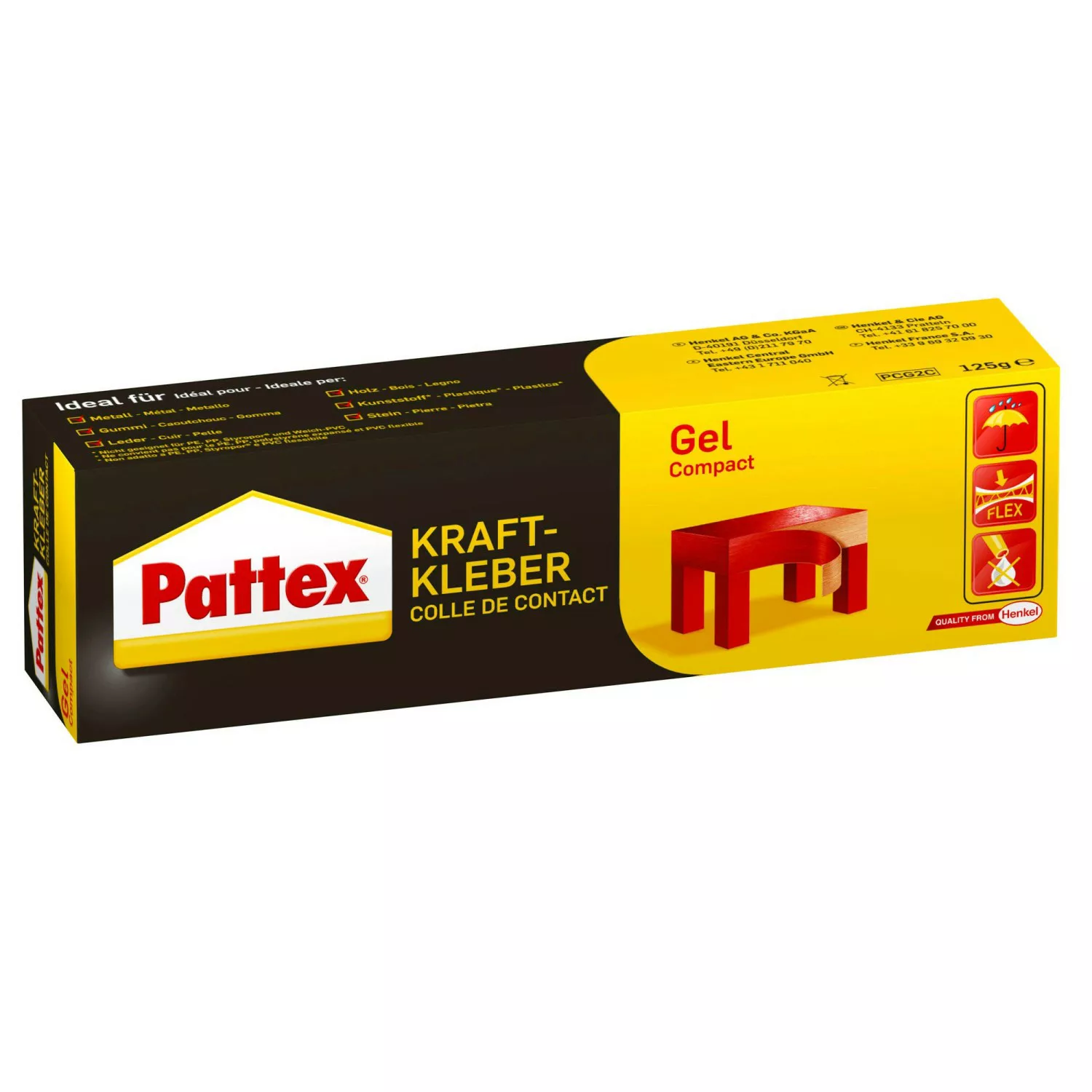 Pattex Kraftkleber Gel Compact 125 g Tube Transparent günstig online kaufen
