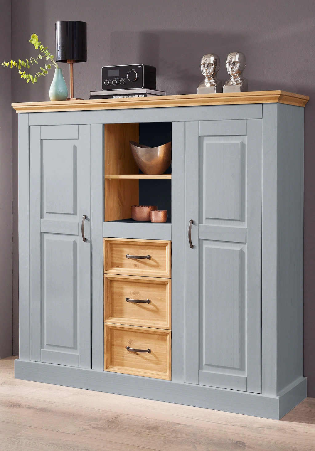 Home affaire Highboard "Selma", Vitrine, Breite 130 cm günstig online kaufen