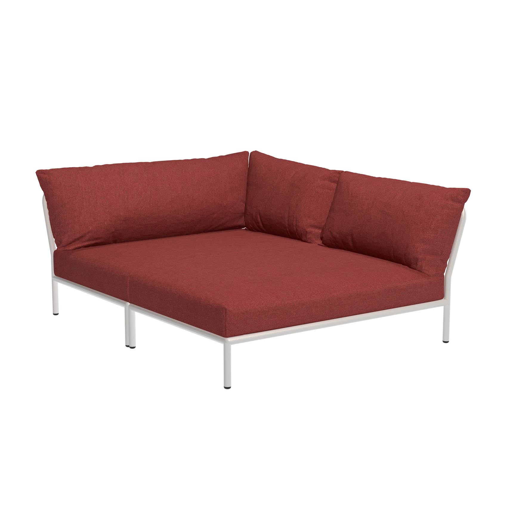 LEVEL2 Outdoor Eck-Sofa Lounge-Modul 5 Scharlachrot Weiß Rechts günstig online kaufen