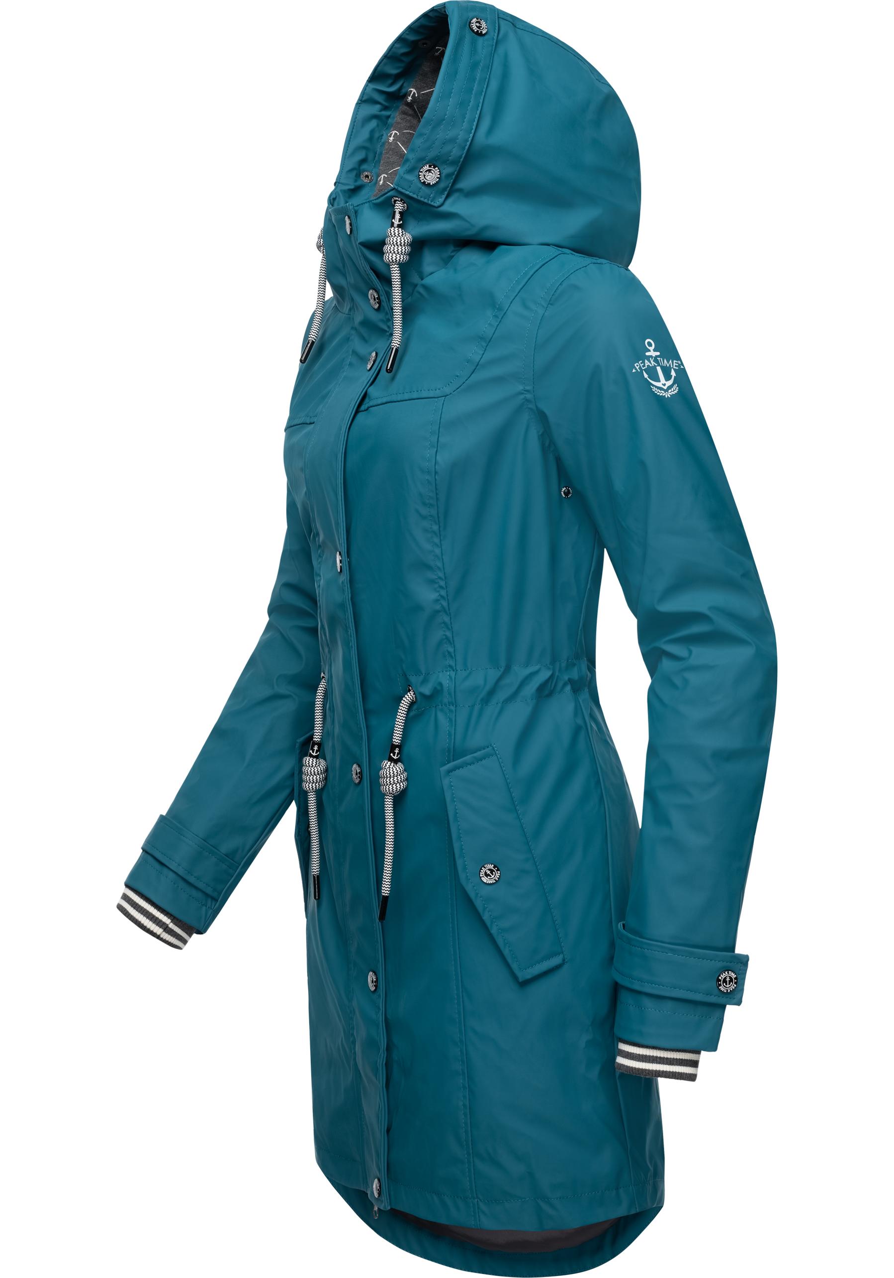 PEAK TIME Regenjacke "L60042", mit Kapuze, stylisch taillierter Regenmantel günstig online kaufen