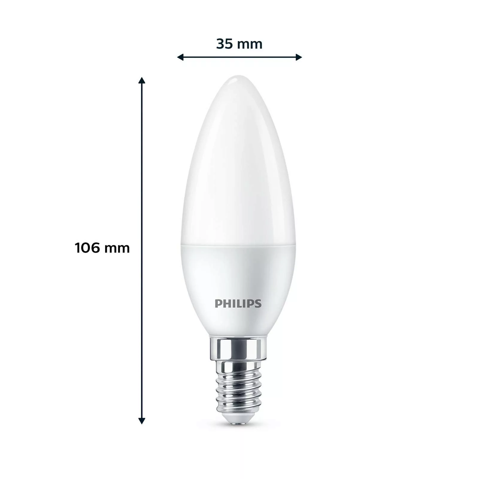 Philips LED-Kerze E14 4,9W 470 lm 2.700 K matt 3er günstig online kaufen