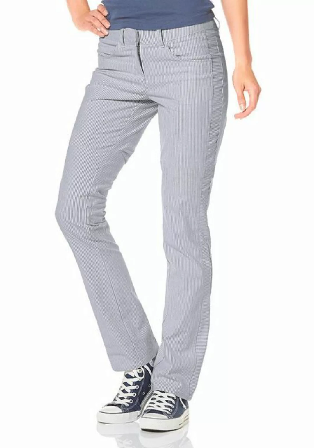 YESET Röhrenhose Damen Röhrenhose Hose Chino Streifen Stretch schwarz weiss günstig online kaufen