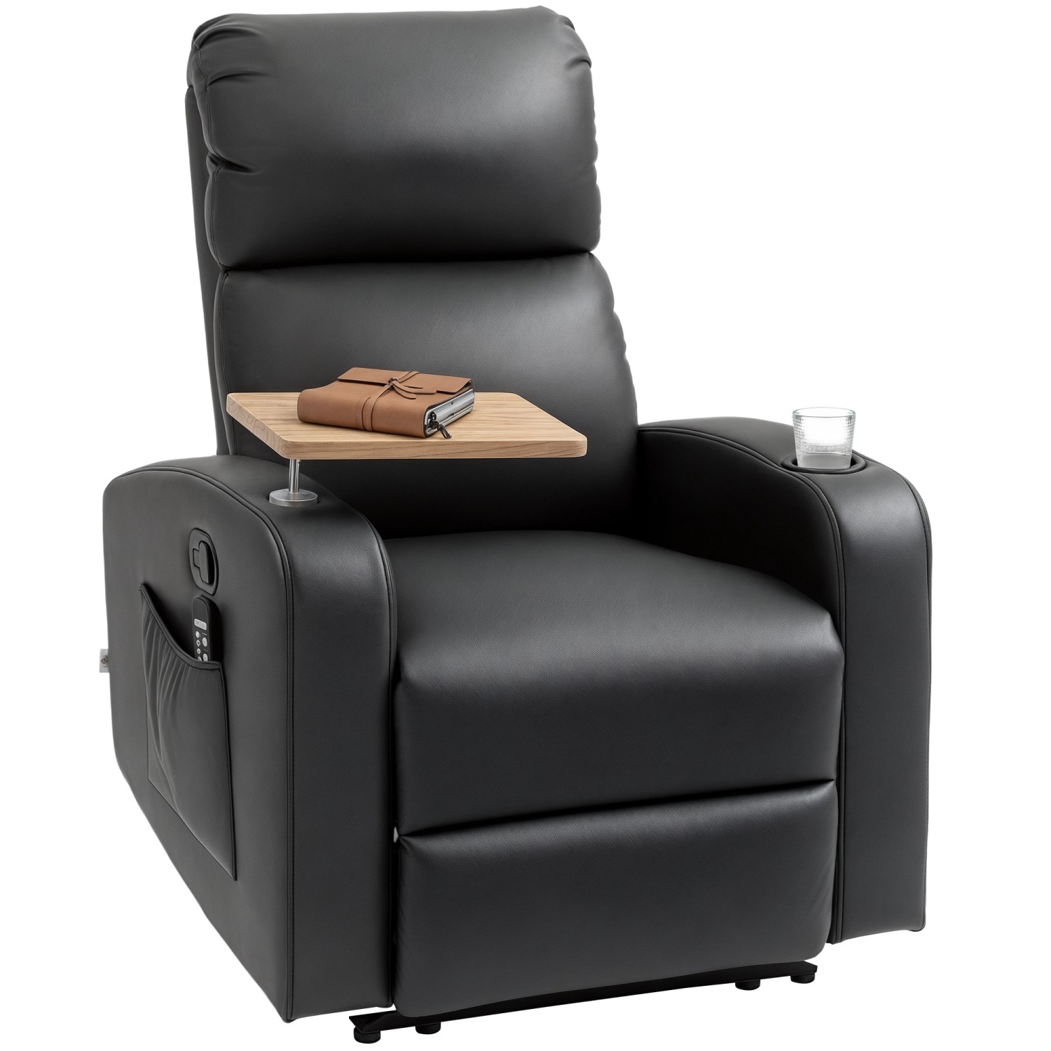 HOMCOM Massagesessel Stahl Mikrofaserstoff 77L x 93B x 105H cm Schwarz günstig online kaufen