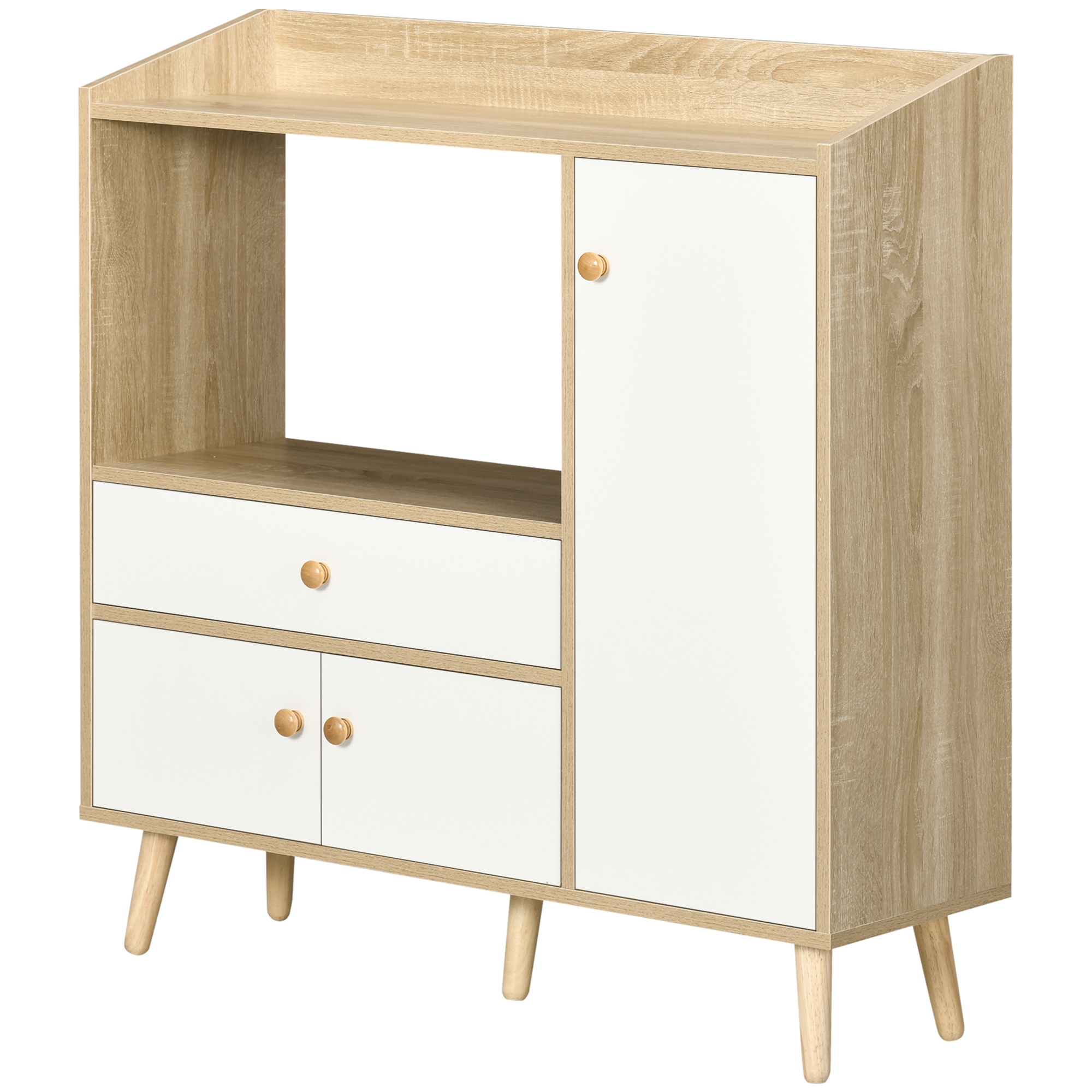HOMCOM Küchenschrank für Mikrowelle mit 2 Schränken und Schublade, 90x30x94 günstig online kaufen