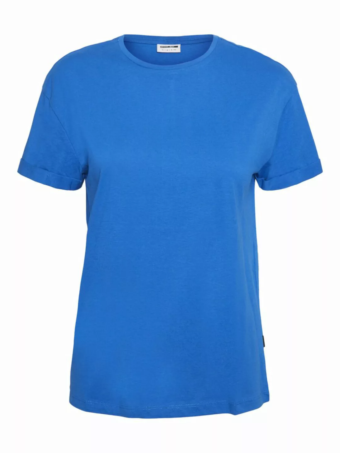 NOISY MAY Organic O-neck T-shirt Damen Blau günstig online kaufen