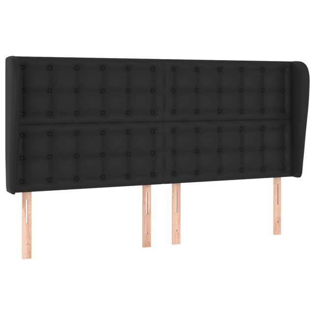 vidaXL Bett, Kopfteil mit Ohren Schwarz 183x23x118/128 cm Kunstleder günstig online kaufen