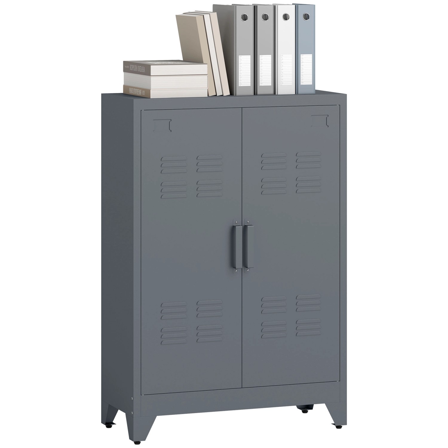 HOMCOM Aktenschrank Metall 75L x 33B x 110H cm Grau günstig online kaufen