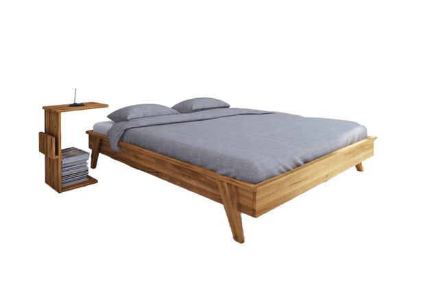 Natur24 Einzelbett Bett Jetro 3 Sonderlänge 140x220 Wildeiche o. Kopfteil m günstig online kaufen