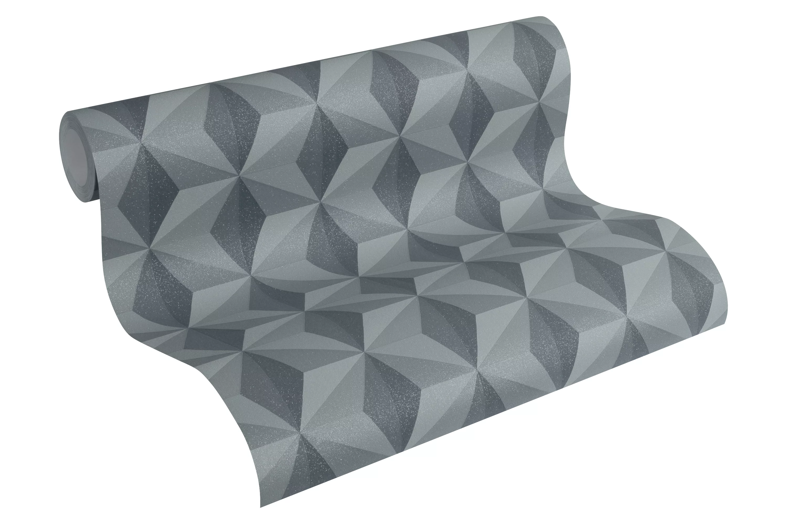 Bricoflor Würfel Vliestapete Grau Dunkelgraue Tapete Geometrisch in 3D Opti günstig online kaufen