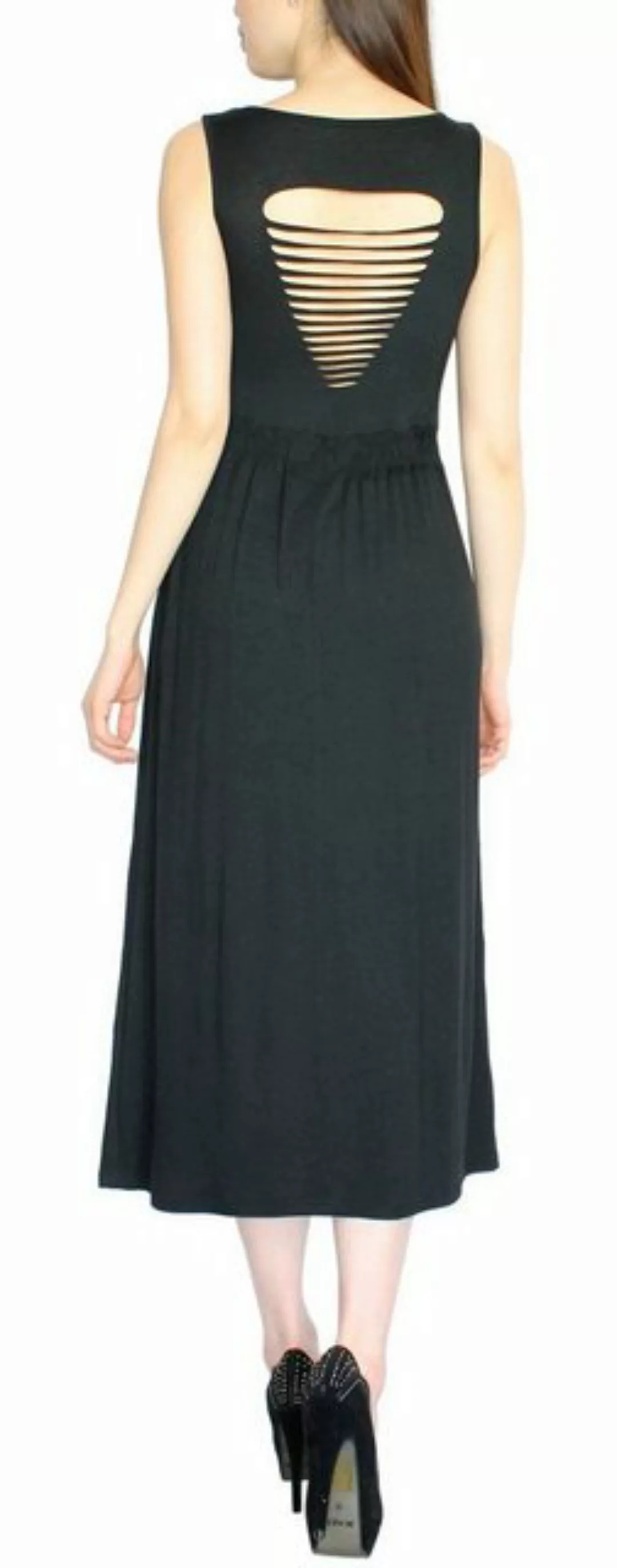 dy_mode Jerseykleid Damen Maxikleid Jersey Kleid im Cut-Out Look am Rücken günstig online kaufen