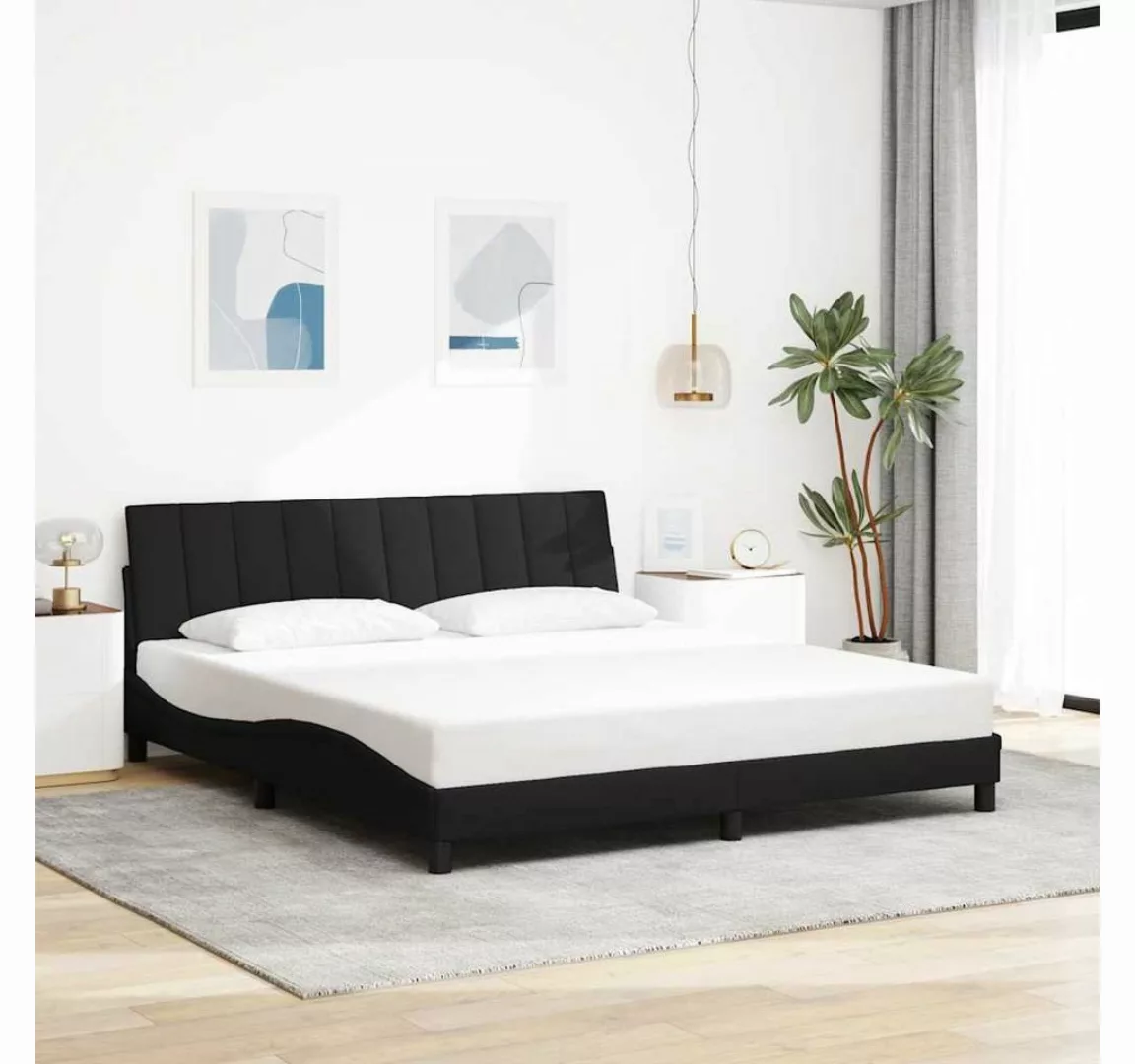 vidaXL Bett, Bettgestell ohne Matratze Schwarz 180x200 cm Stoff günstig online kaufen