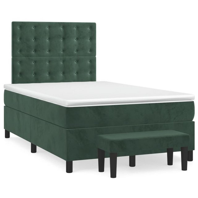 vidaXL Boxspringbett Boxspringbett mit Matratze und Fusshocker Samt (120 x günstig online kaufen