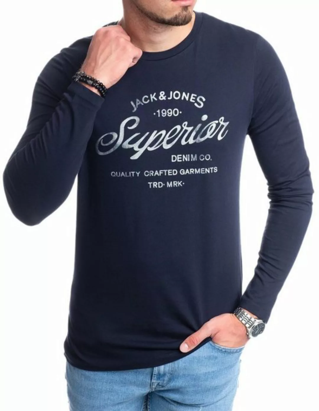 Jack & Jones Langarmshirt mit Print vorne günstig online kaufen