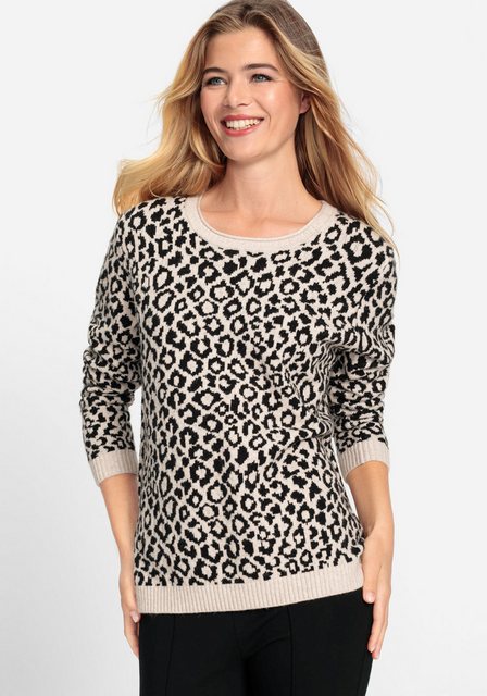 Olsen Rundhalspullover mit Animal-Print günstig online kaufen