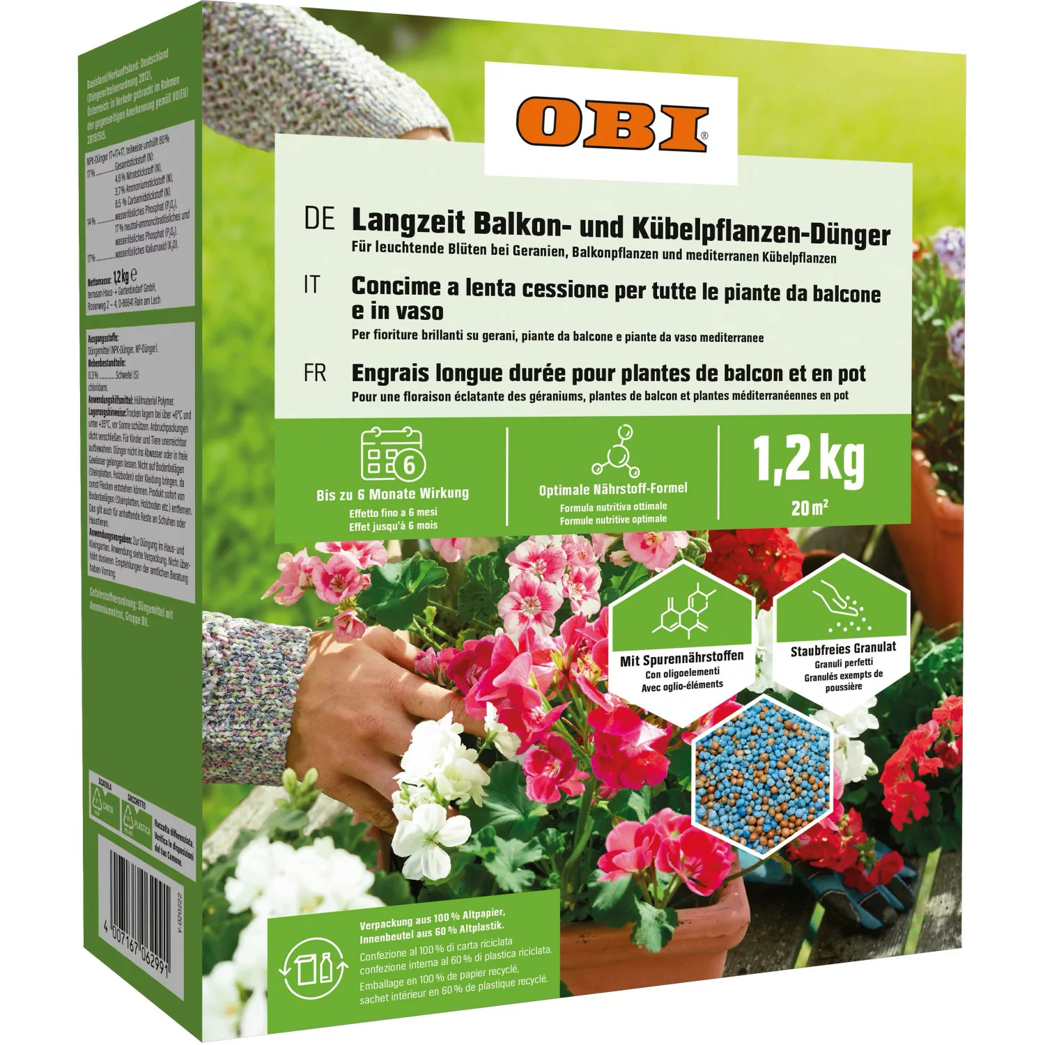GROW by OBI Langzeit Balkon- und Kübelpflanzen-Dünger, 1,2 kg günstig online kaufen