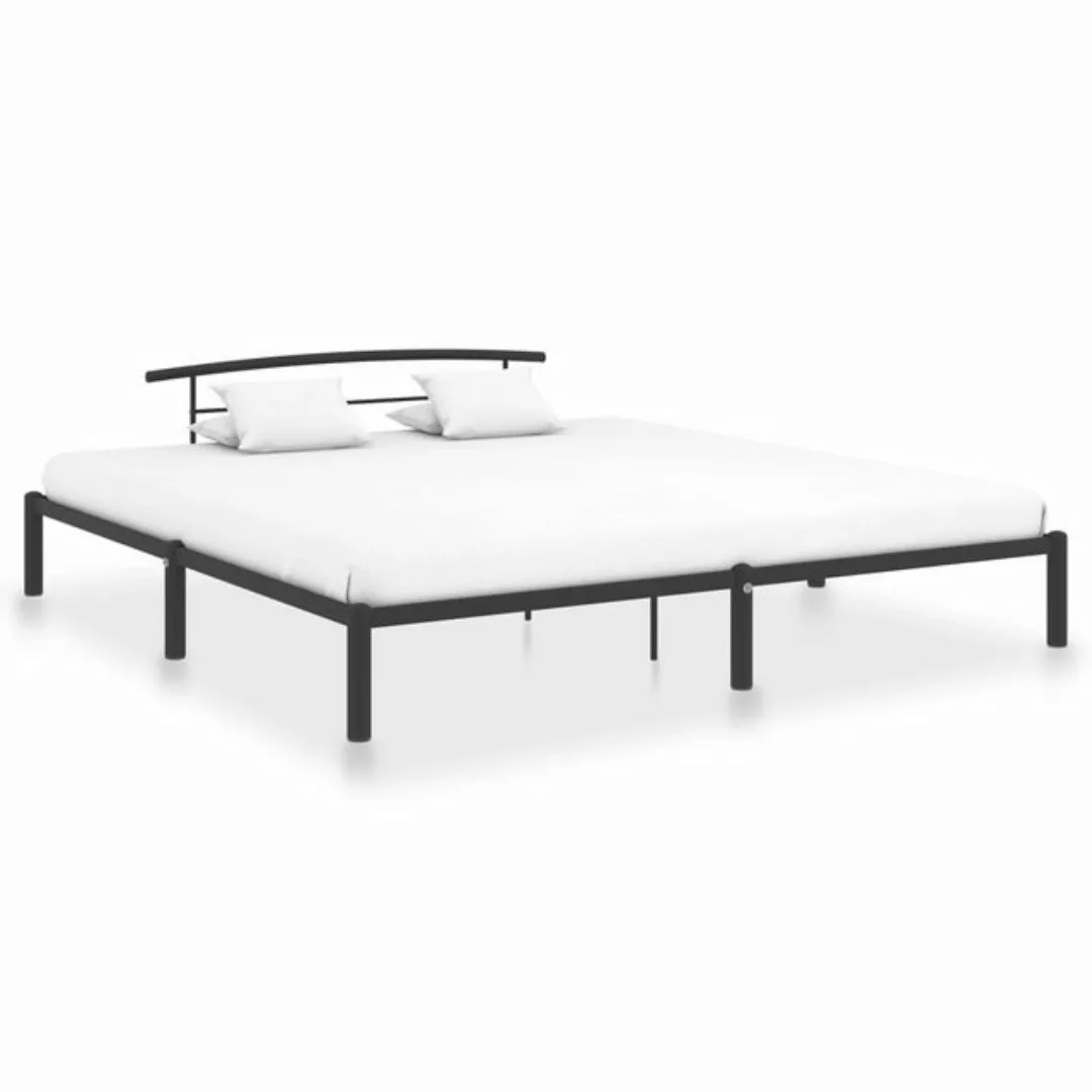 Bettgestell Schwarz Metall 200x200 Cm günstig online kaufen