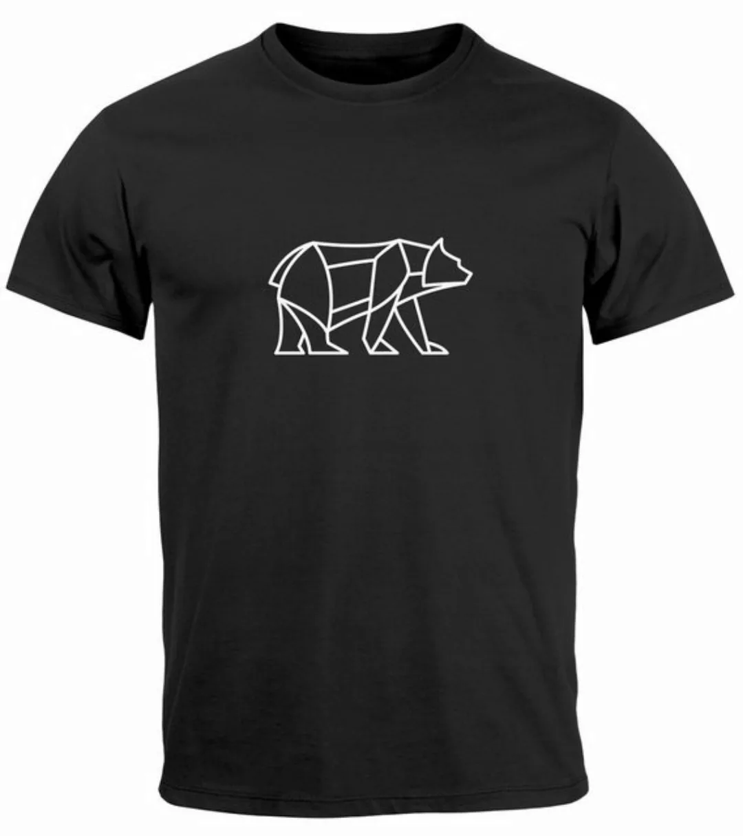 Neverless Print-Shirt Herren T-Shirt Polygon Design Print Bär Bear Tiermoti günstig online kaufen