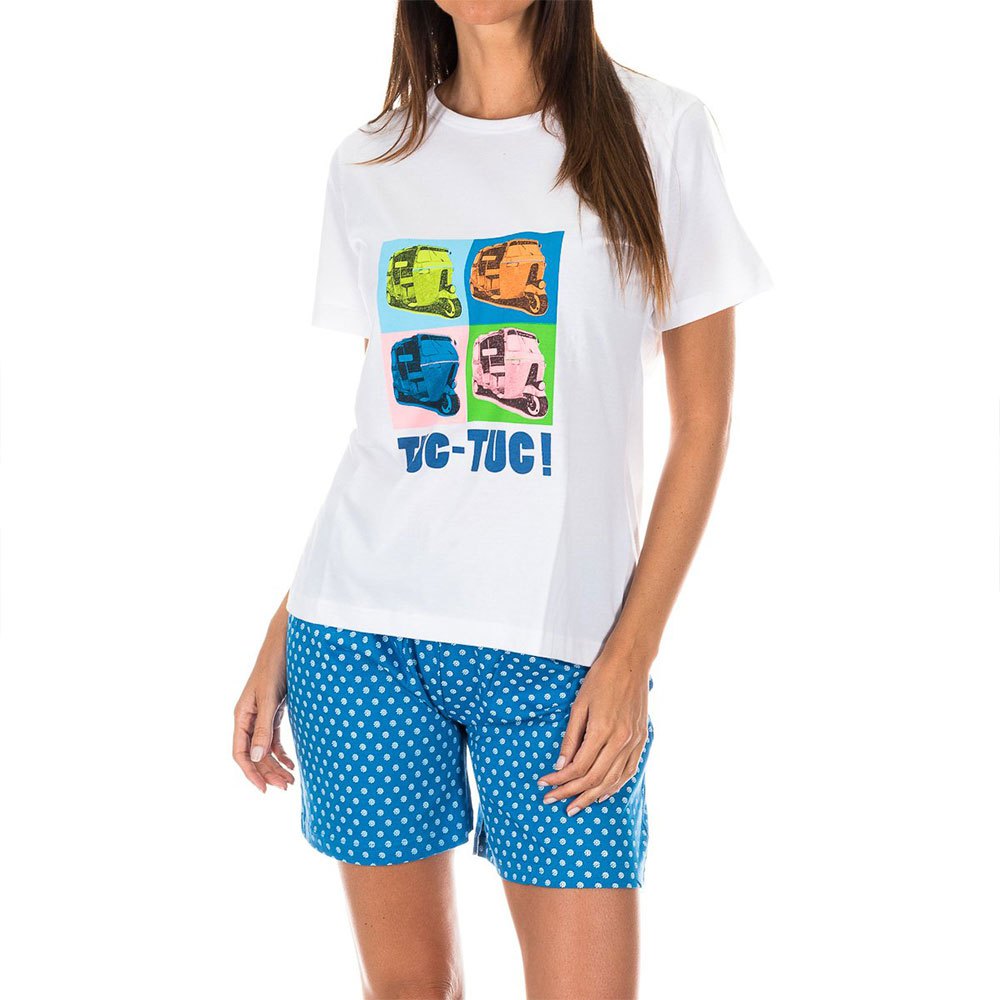 Kisses&love Kl45056 Pyjamas S/s M White / Flower Blue günstig online kaufen