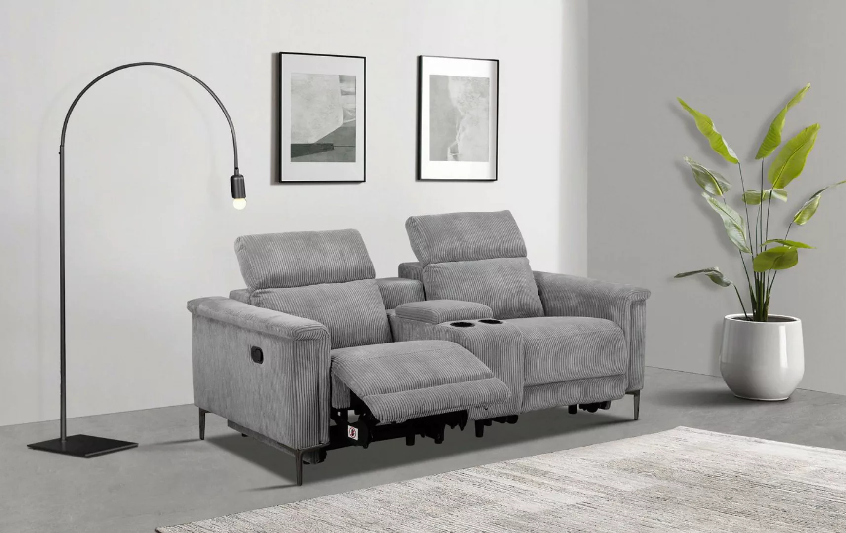 Places of Style 2-Sitzer Lund in Cord, 2er-Kinosofa, TV-Sessel, Multimedia- günstig online kaufen