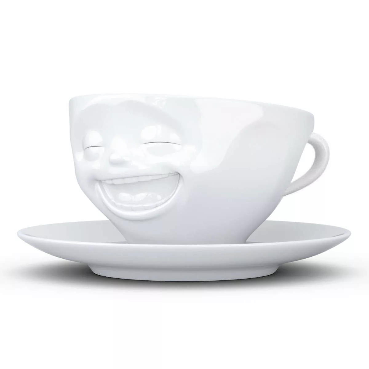 TV Tassen Kaffeetasse weiß lachend 0,20 L günstig online kaufen