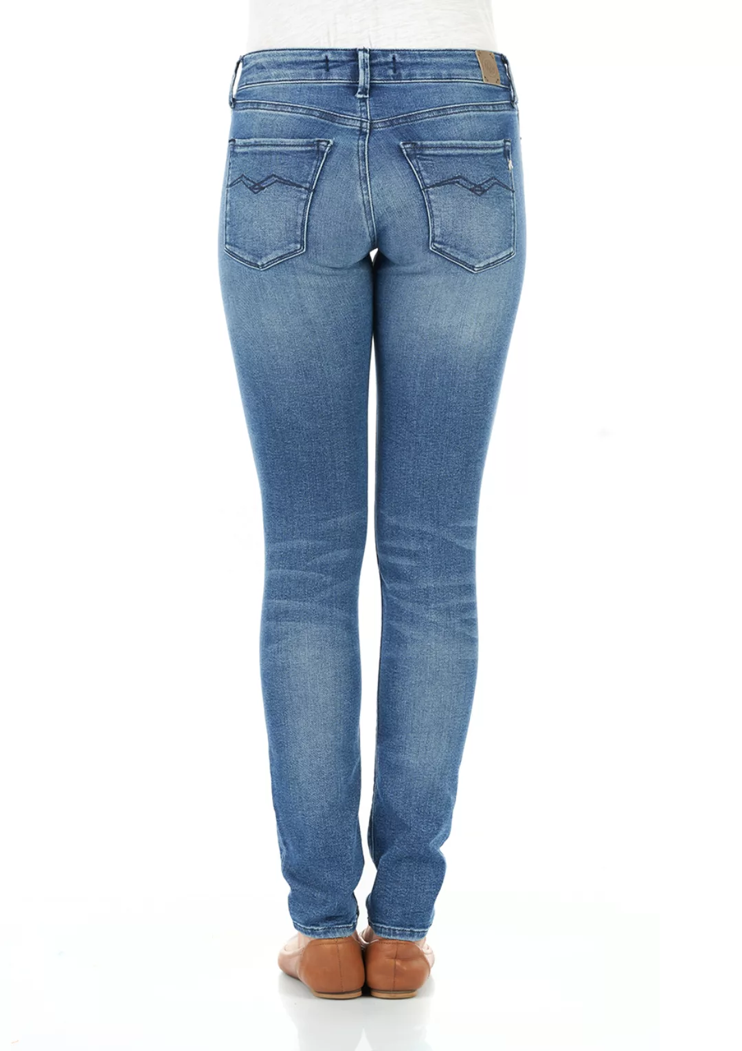Replay Damen Jeans New Luz - Skinny Fit - Blau - Medium Blue Denim günstig online kaufen