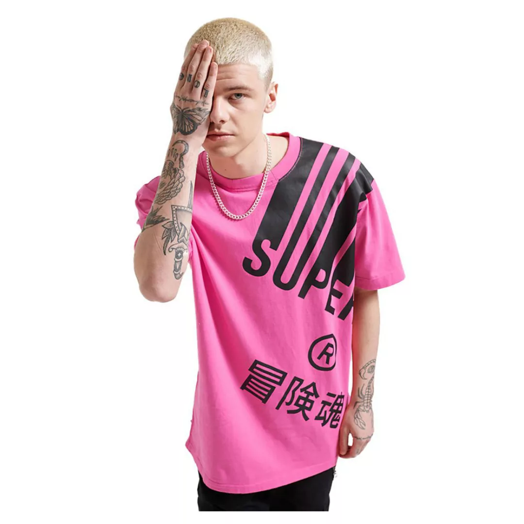 Superdry Energy Barcode Kurzarm T-shirt M-L Shocking Pink günstig online kaufen