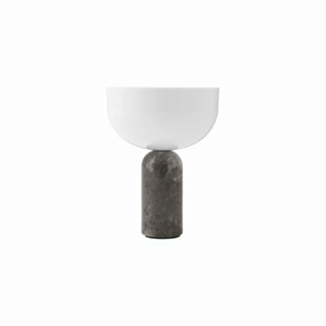 Schnurlosleuchte Kizu LED stein grau / Sockel Marmor - H 24 cm - NEW WORKS günstig online kaufen