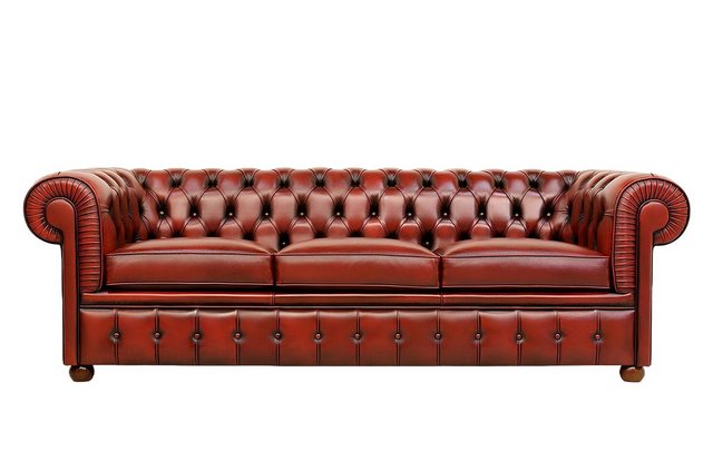 Xlmoebel Sofa Neuheit: Rote Ledercouch im Chesterfield-Design für 3 Persone günstig online kaufen