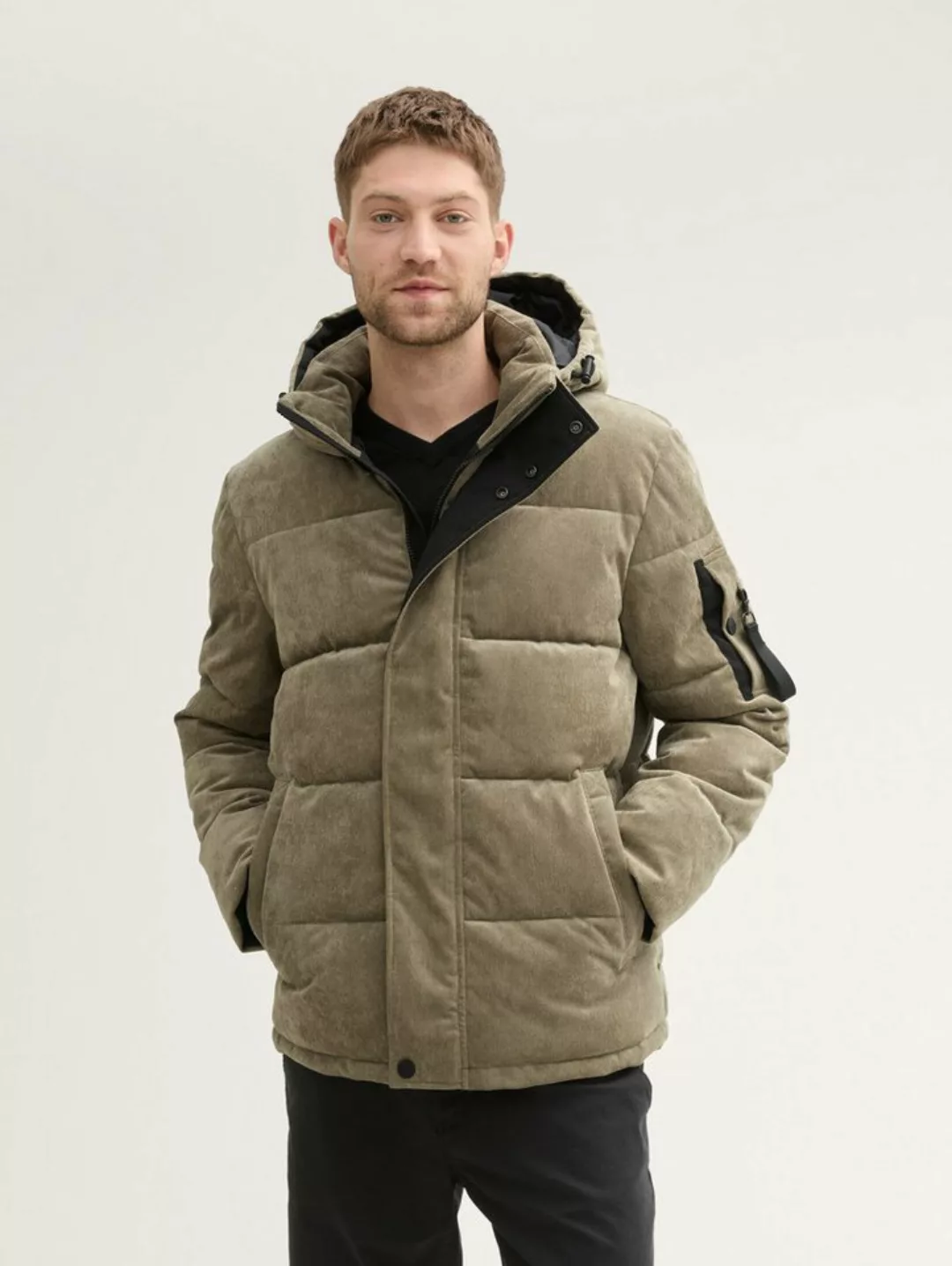 TOM TAILOR Winterjacke Kord Pufferjacke mit Kapuze günstig online kaufen