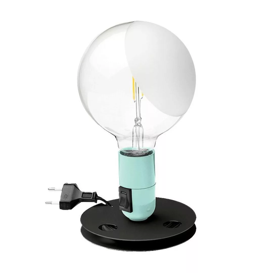 FLOS Lampadina LED-Tischlampe türkis, Fuß schwarz günstig online kaufen