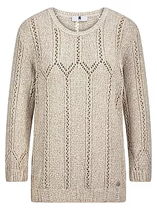 Rundhals-Pullover ­3/4-Arm Anna Aura weiss günstig online kaufen
