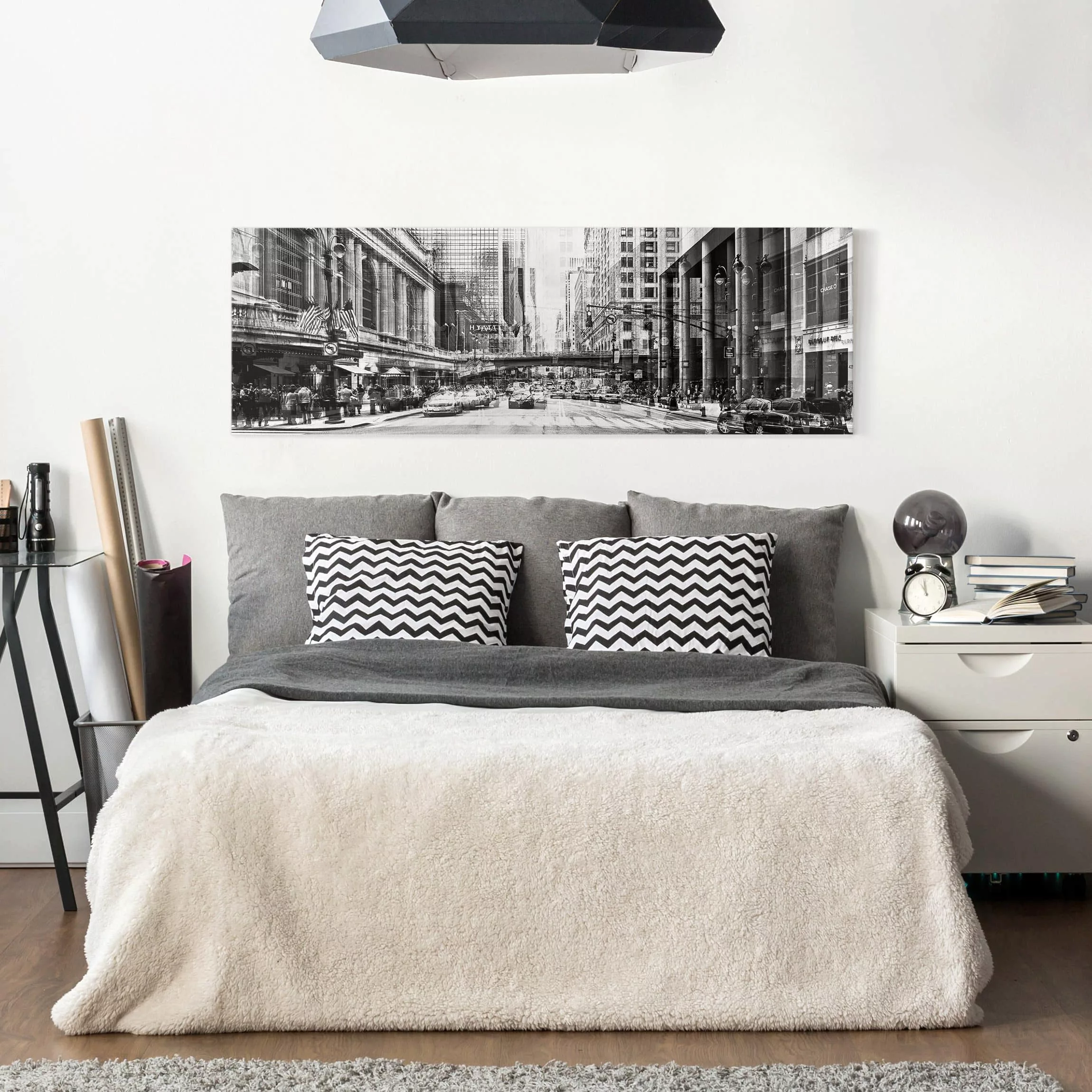 Leinwandbild New York - Panorama NYC Urban schwarz-weiß günstig online kaufen