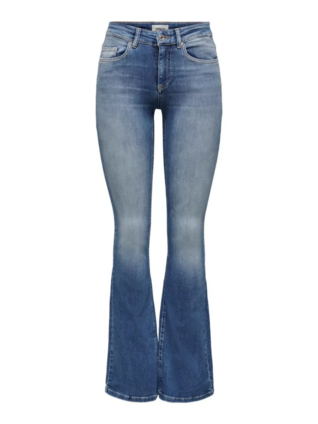 Only Damen Jeans ONLBLUSH MID FLARED REA1319 Blau - Medium Blue Denim günstig online kaufen