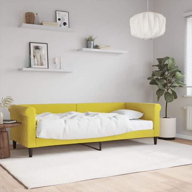 vidaXL Bett Tagesbett mit Matratze Gelb 80x200 cm Samt günstig online kaufen