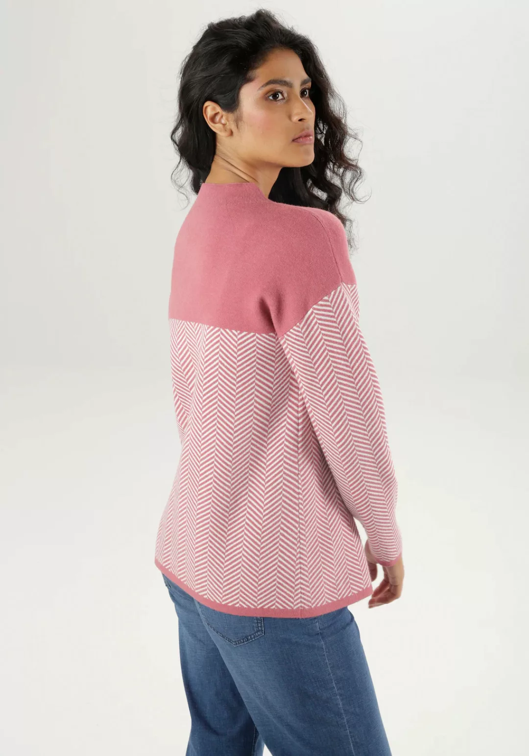 Aniston SELECTED Strickpullover, mit weiterem Stehkragen günstig online kaufen