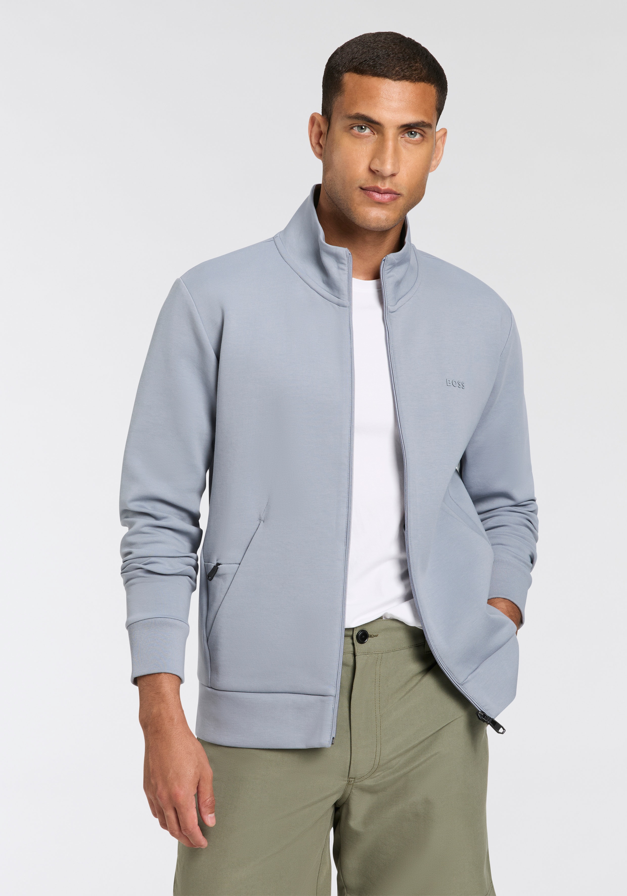 BOSS GREEN Sweatjacke "Skaz", mit Druck günstig online kaufen