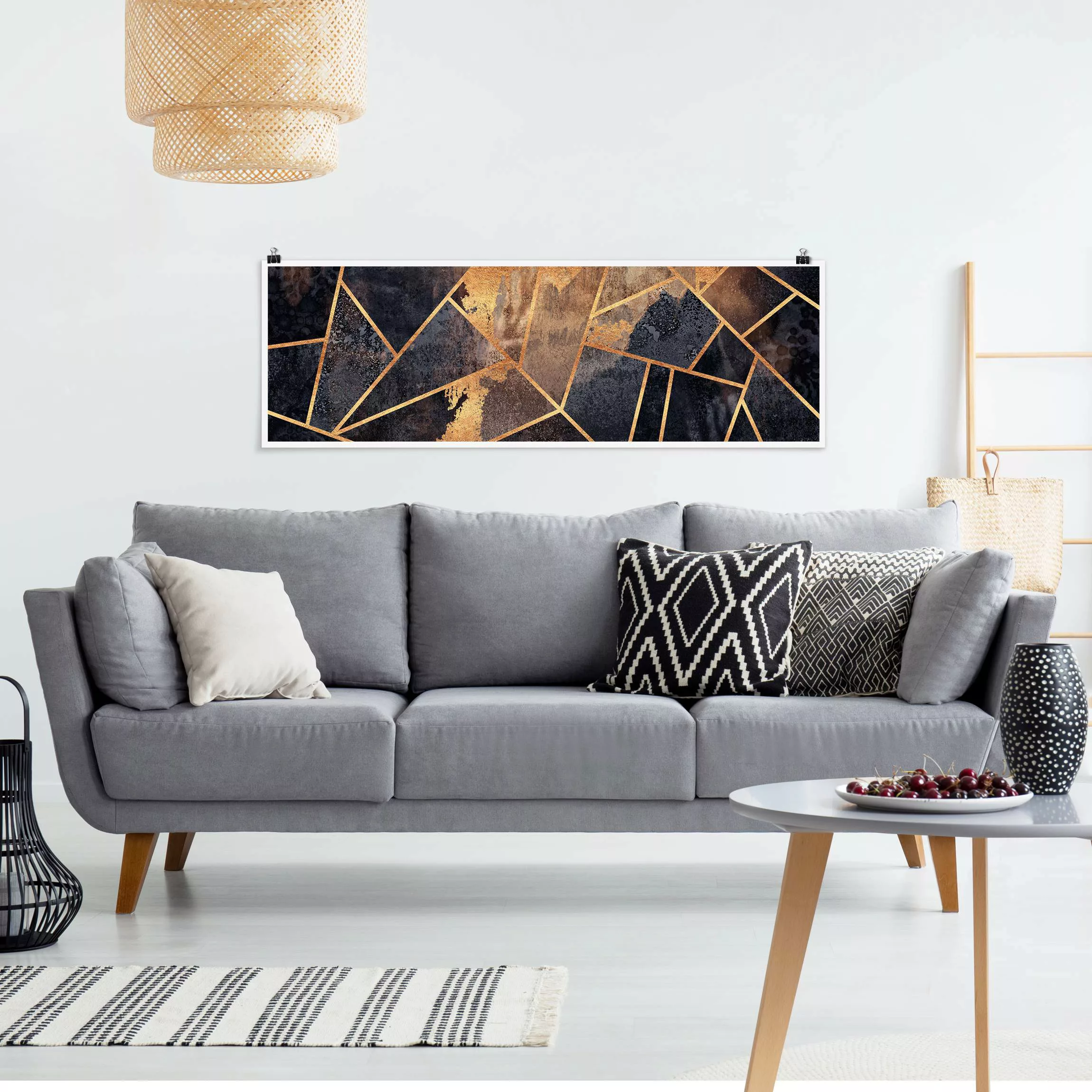 Poster Onyx mit Gold günstig online kaufen