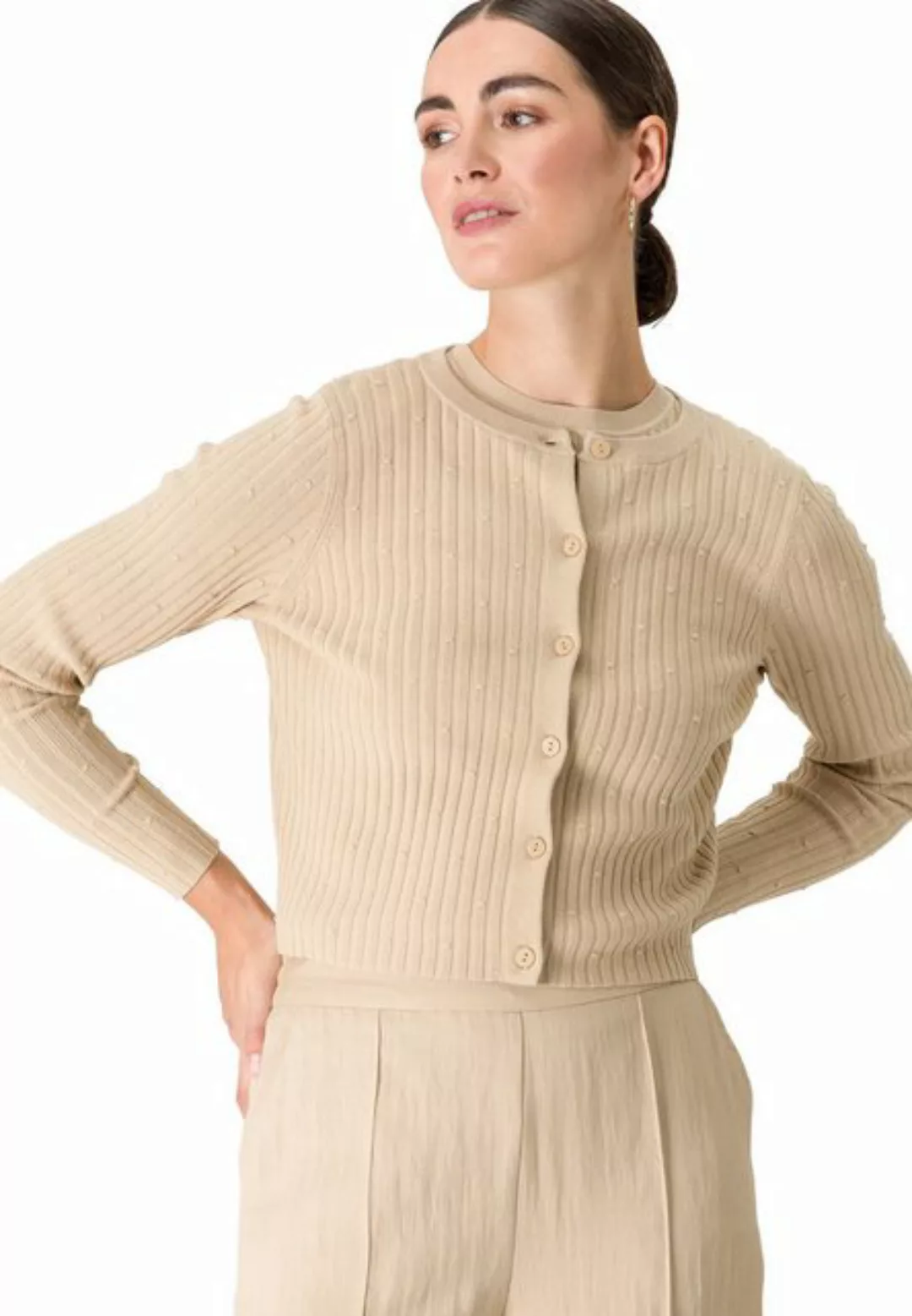 Zero Strickjacke mit Knopfleiste (1-tlg) Knopfleiste günstig online kaufen