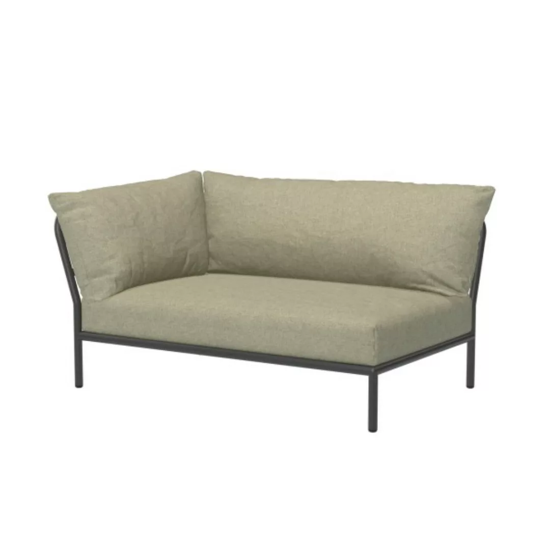 LEVEL2 Outdoor Sofa Lounge-Modul 2 Moosgrün Dunkelgrau Links günstig online kaufen