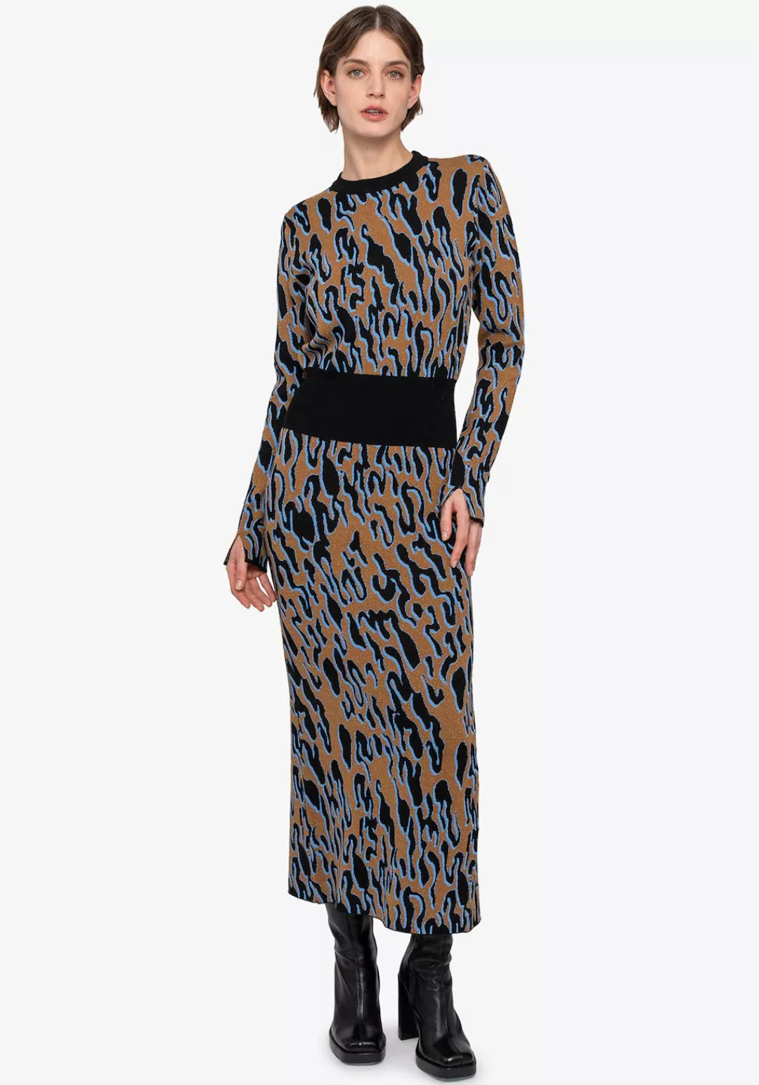 Sportalm Kitzbühel Strickkleid mit allover Animalprint günstig online kaufen