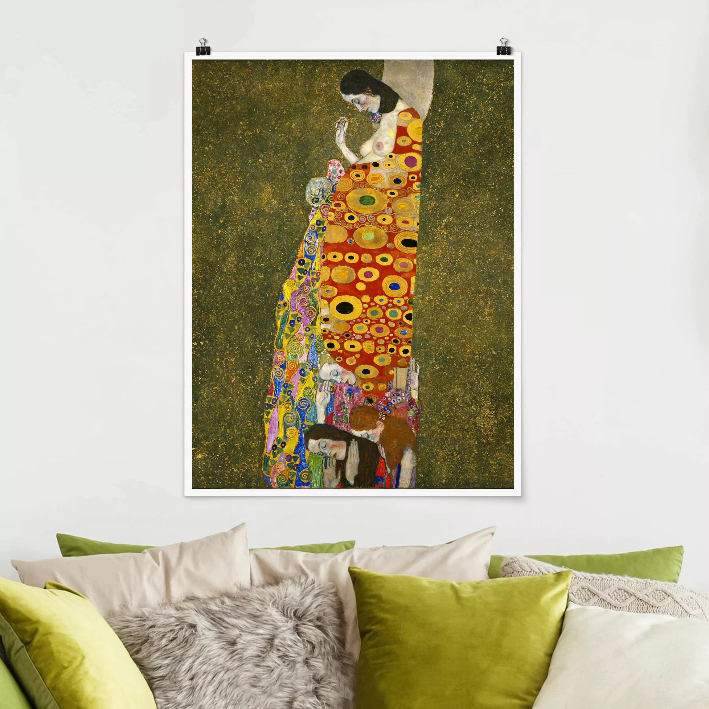 Poster Kunstdruck - Hochformat Gustav Klimt - Die Hoffnung II günstig online kaufen