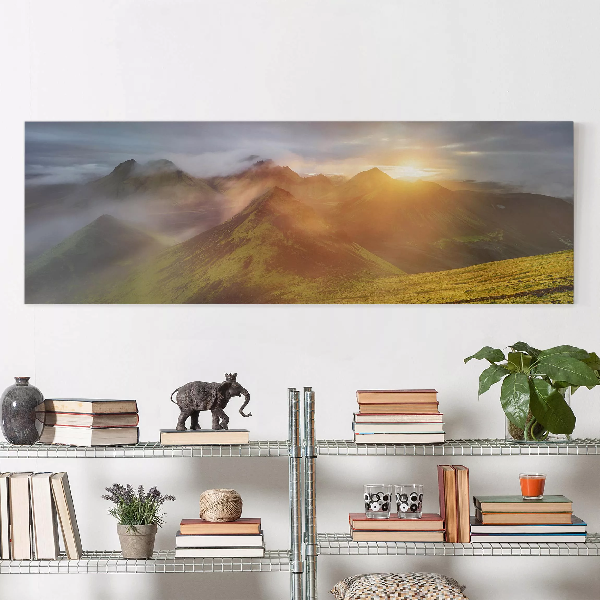 Leinwandbild Natur & Landschaft - Panorama Storkonufell im Sonnenaufgang günstig online kaufen